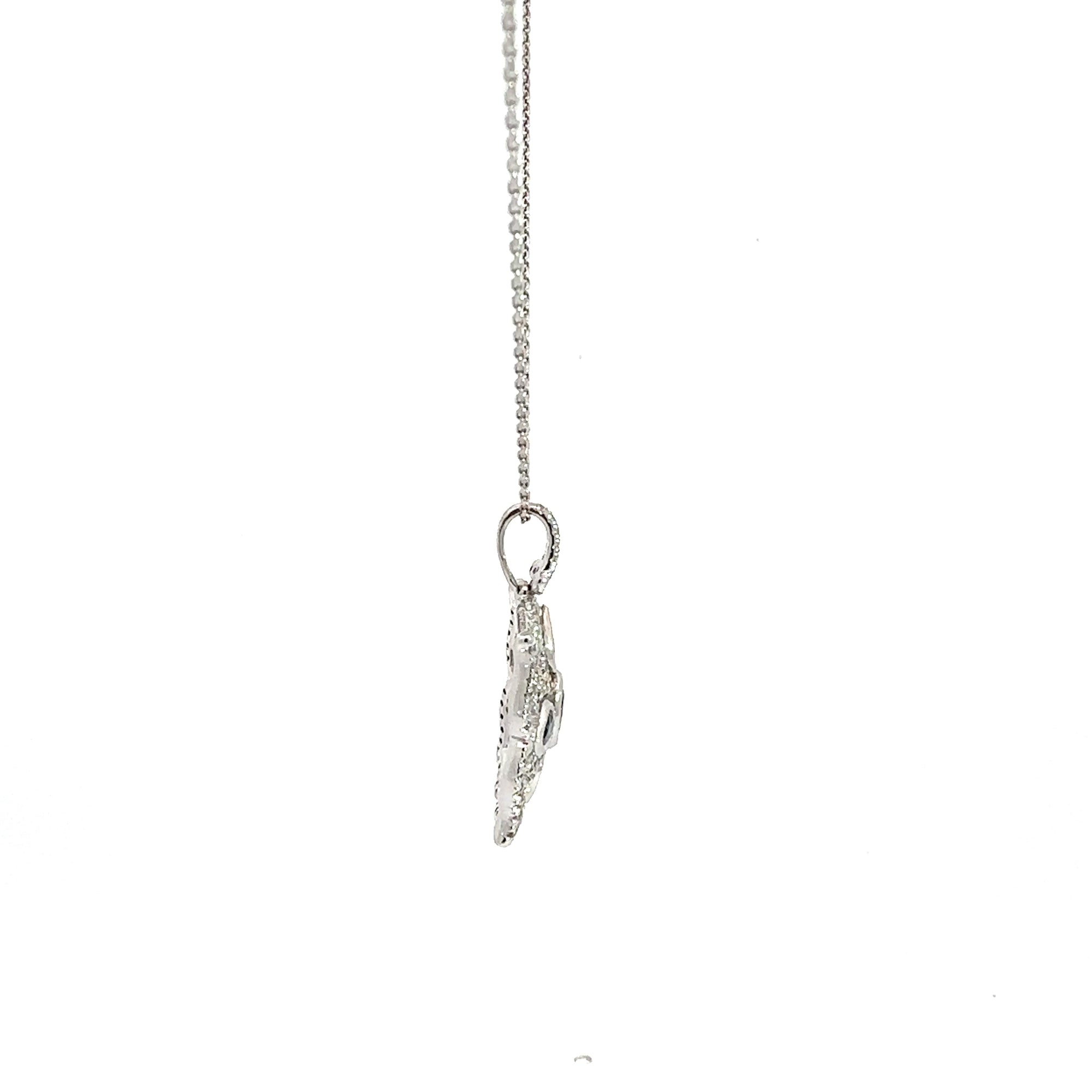 Estate Gabriel & Co 14k White gold 1.09ctw Sapphire and 0.50ctw Diamond Pendant Necklace