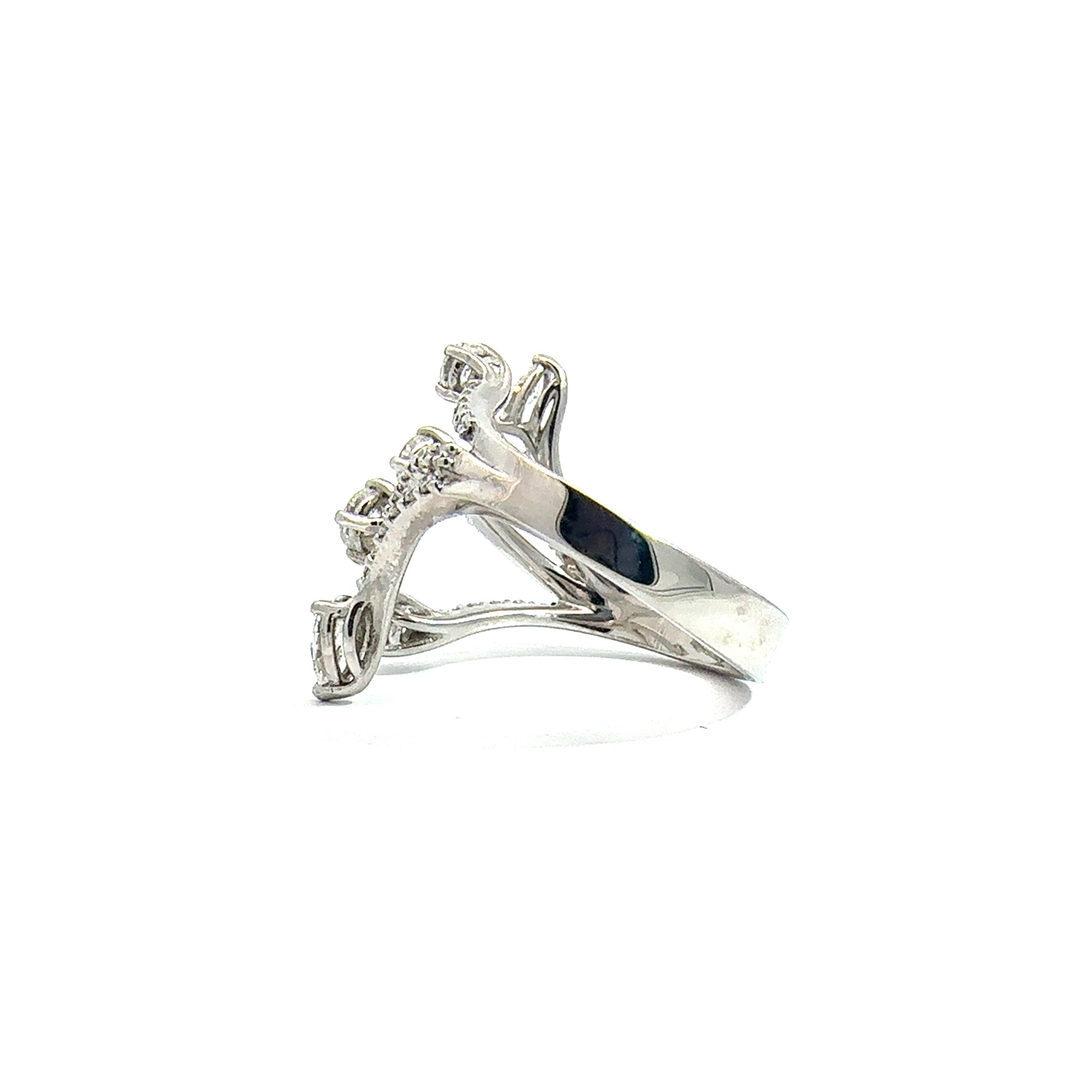 Estate Leo Pizzo 18k White Gold 1.24ctw Diamond Ring