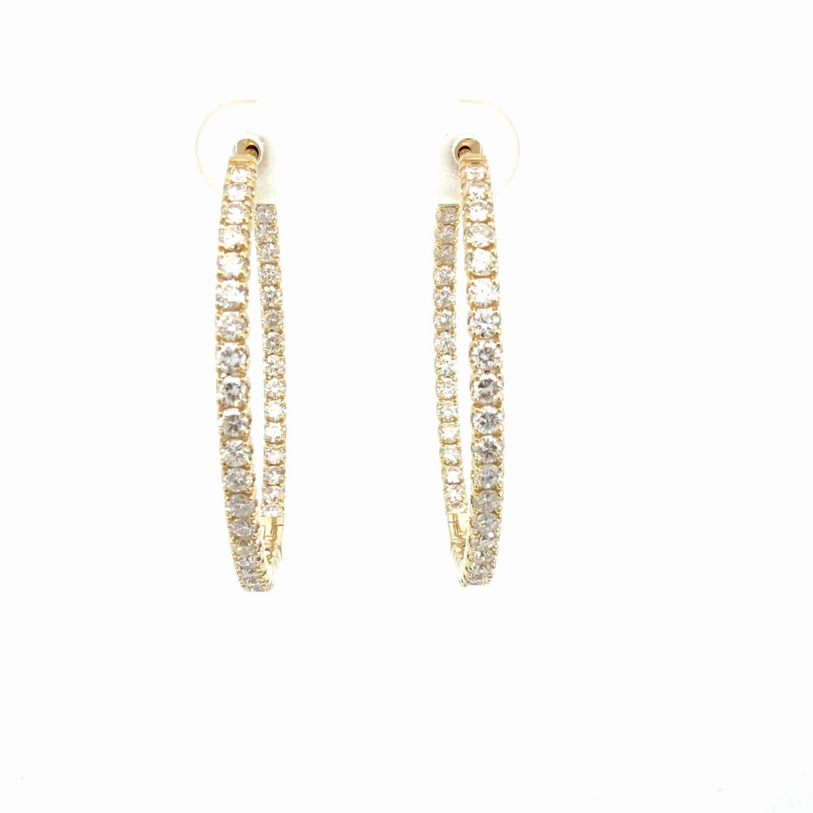 The Jewel Box 14k Yellow Gold 2.72ctw  Inside Out Hoop Earrings