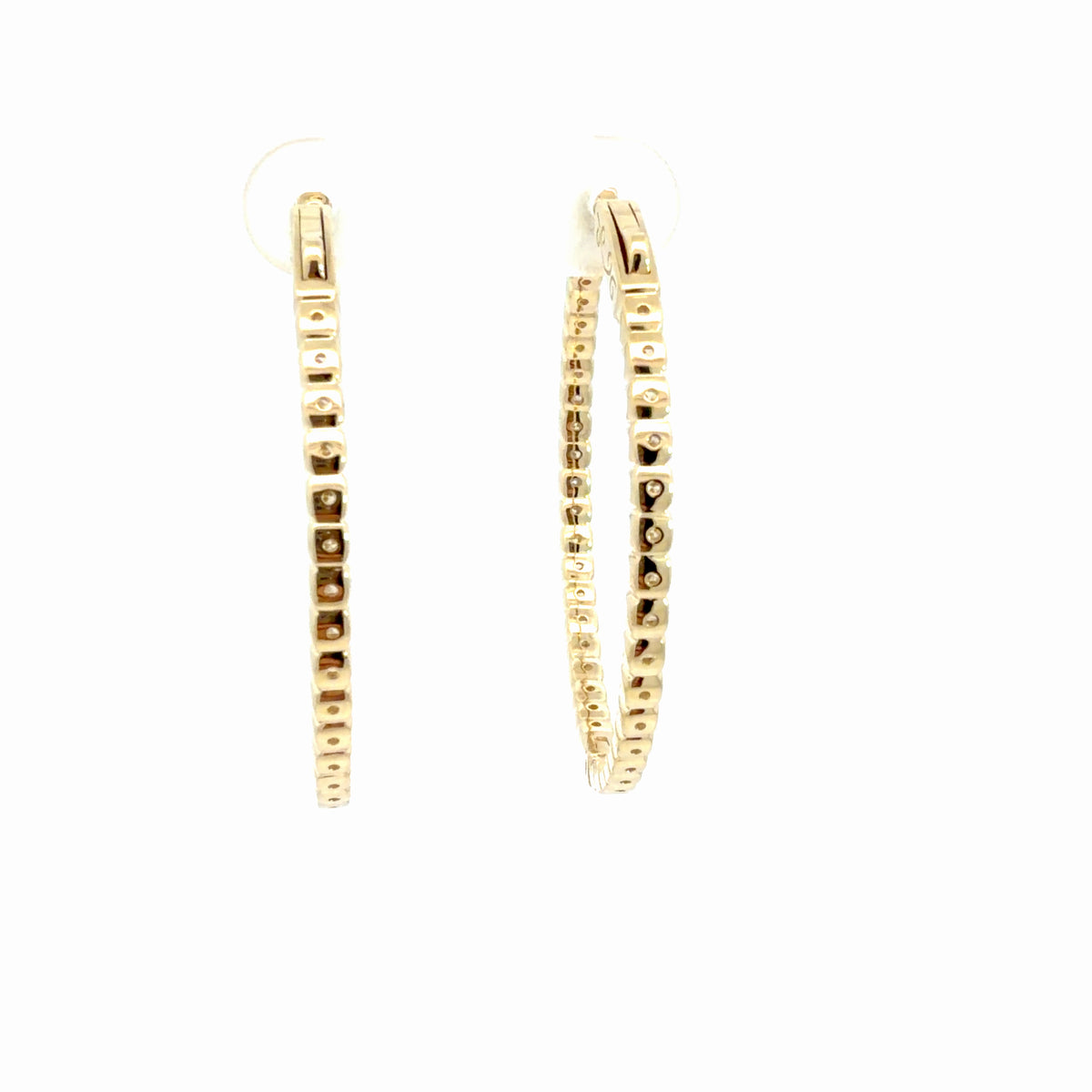 The Jewel Box 14k Yellow Gold 2.72ctw  Inside Out Hoop Earrings