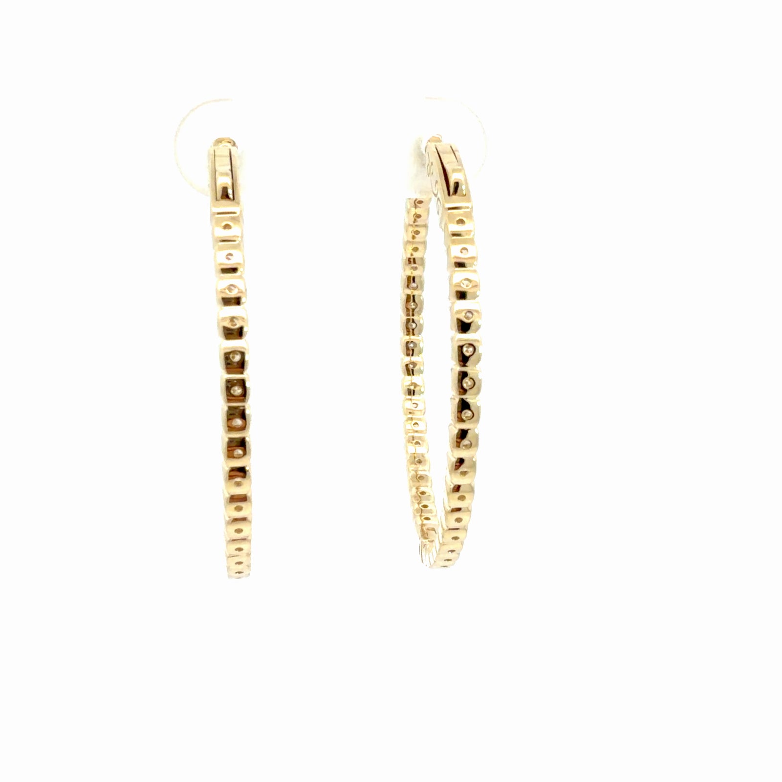 The Jewel Box 14k Yellow Gold 2.72ctw  Inside Out Hoop Earrings