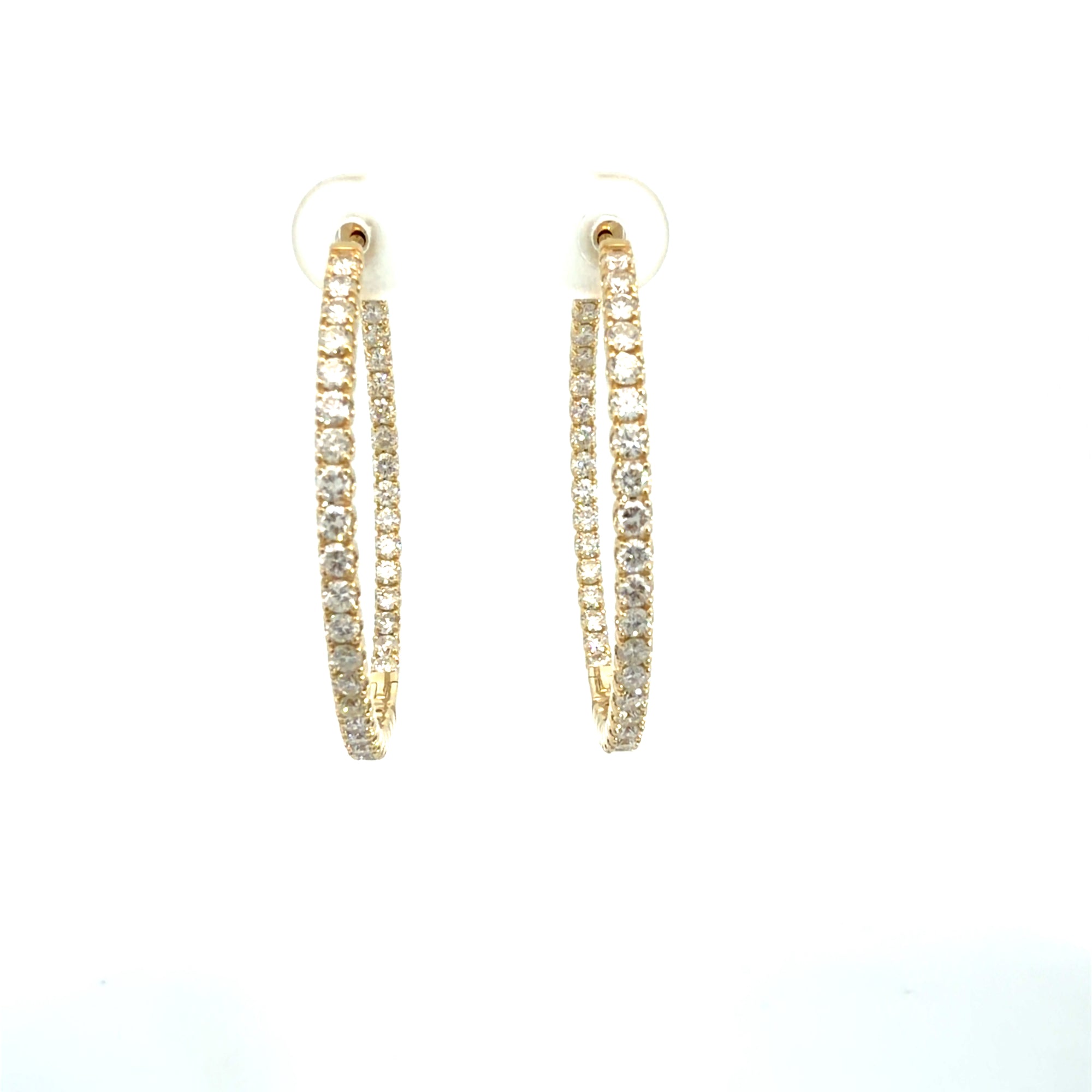The Jewel Box 14k Yellow Gold 2.72ctw  Inside Out Hoop Earrings