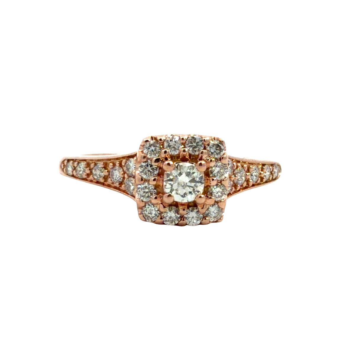 Estate Keepsake 14k Rose Gold 0.43cttw Diamond Cluster Ring