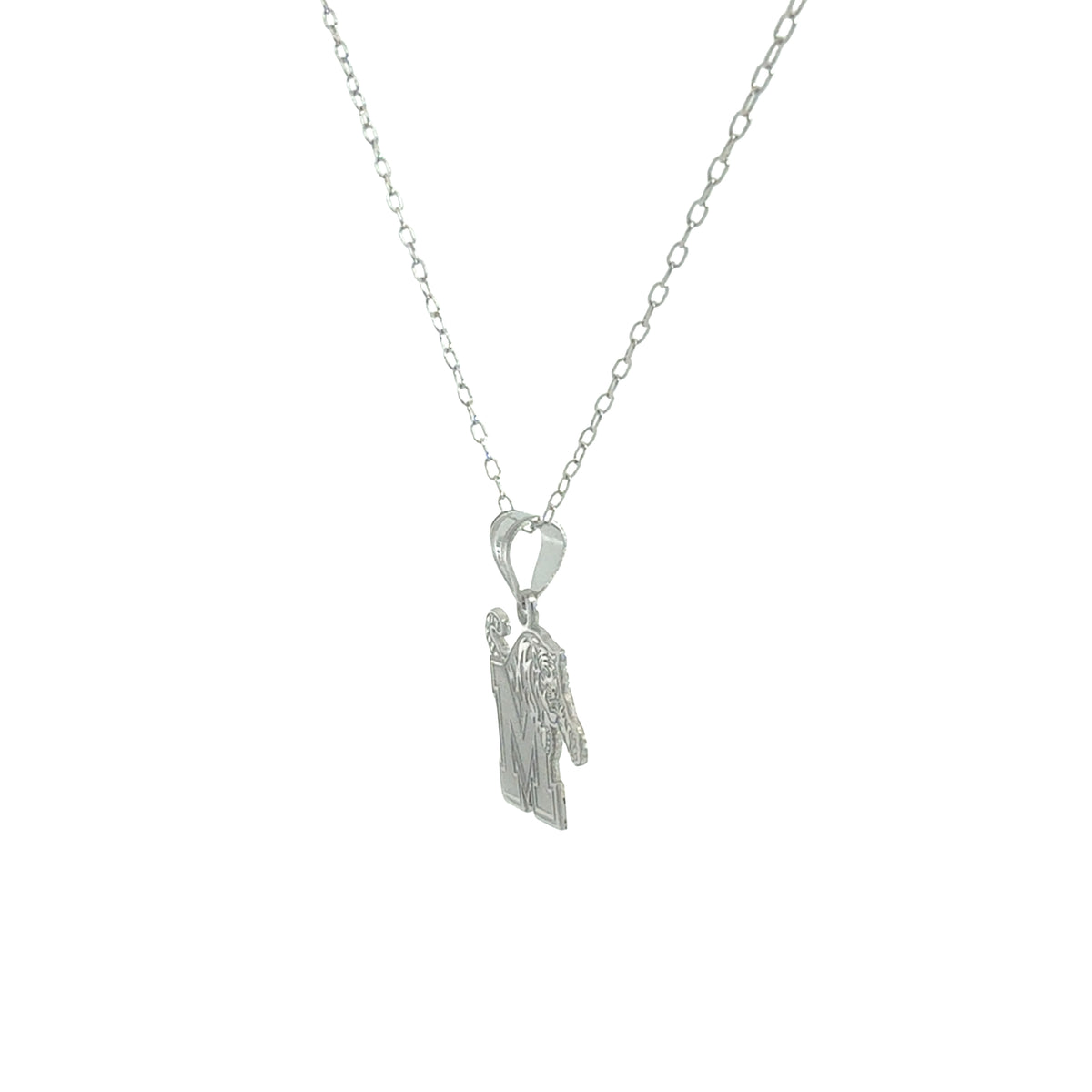 Memphis Tigers 14k White Gold Crest Necklace (Medium)