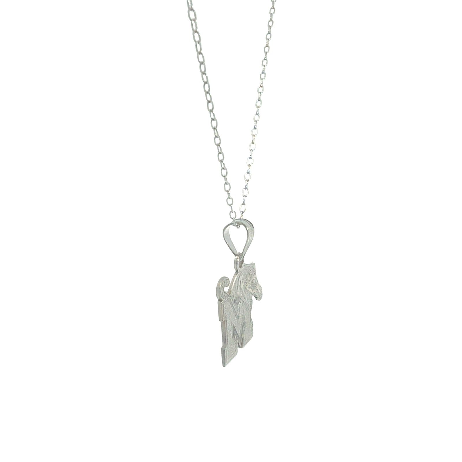 Memphis Tigers 14k White Gold Crest Necklace (Medium)