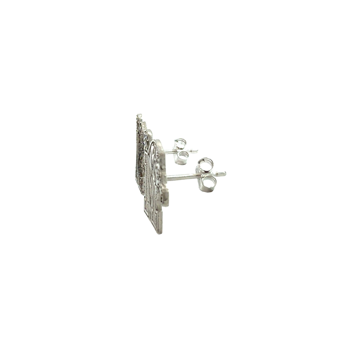 Memphis Tigers 14k White Gold Crest Stud Earrings