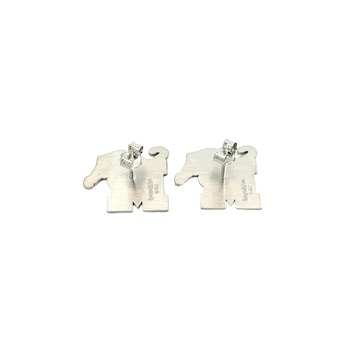 Memphis Tigers 14k White Gold Crest Stud Earrings