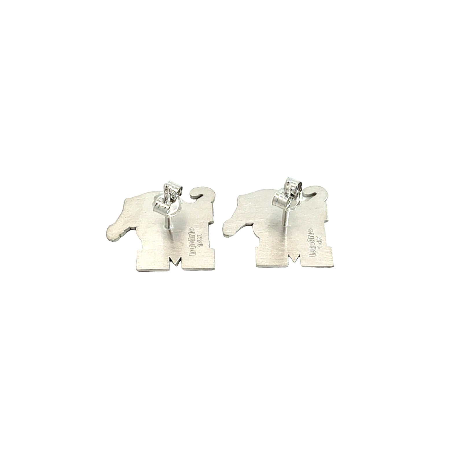 Memphis Tigers 14k White Gold Crest Stud Earrings