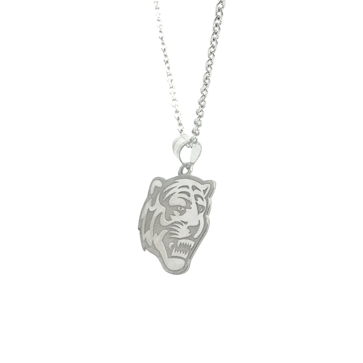Memphis Tigers 14k White Gold Tiger Head Necklace (Large)