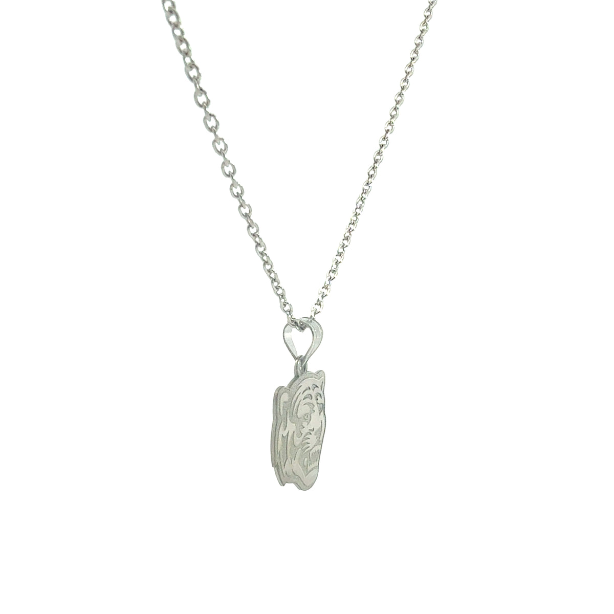 Memphis Tigers 14k White Gold Tiger Head Necklace (Large)