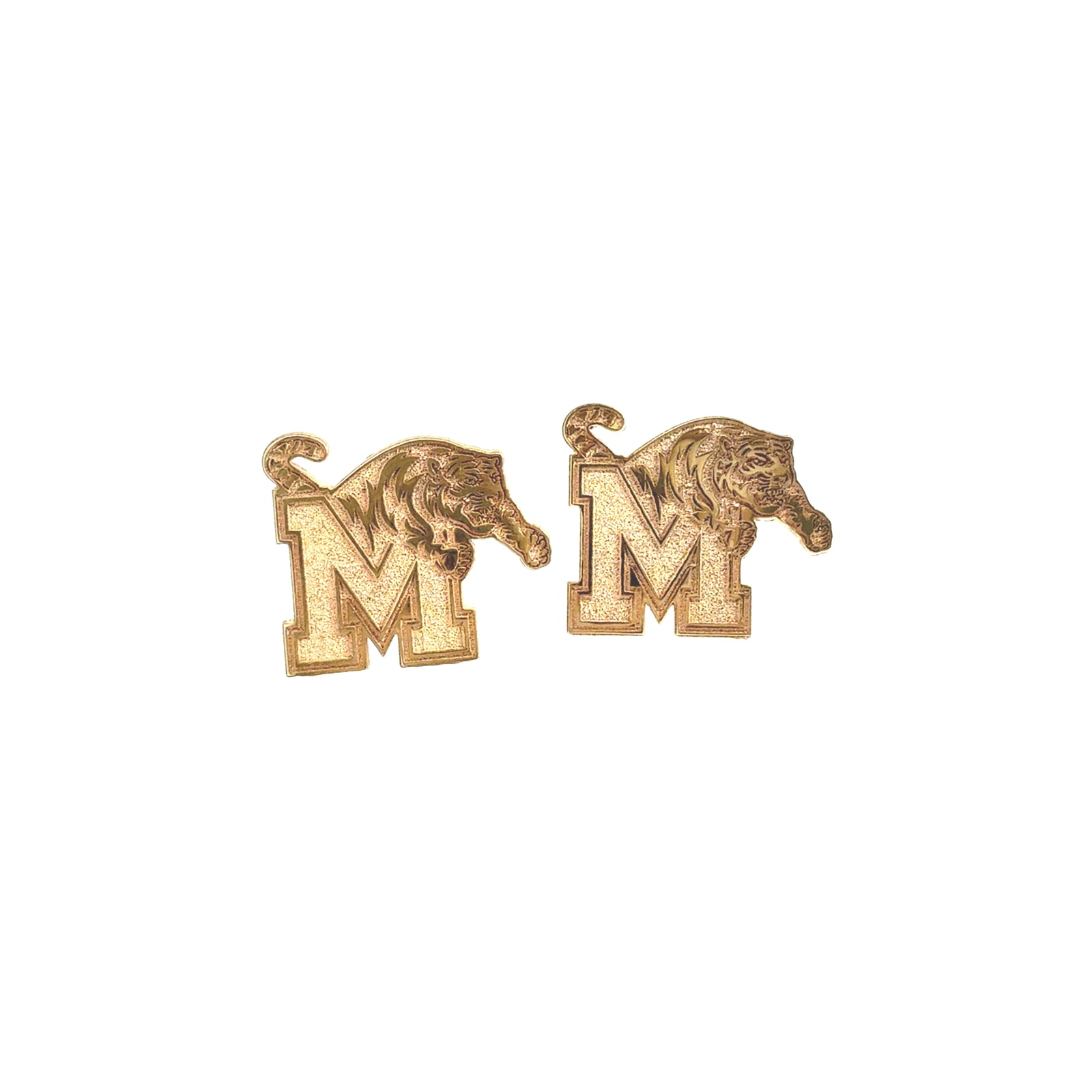 Memphis Tigers 14k Yellow Gold Crest Stud Earrings