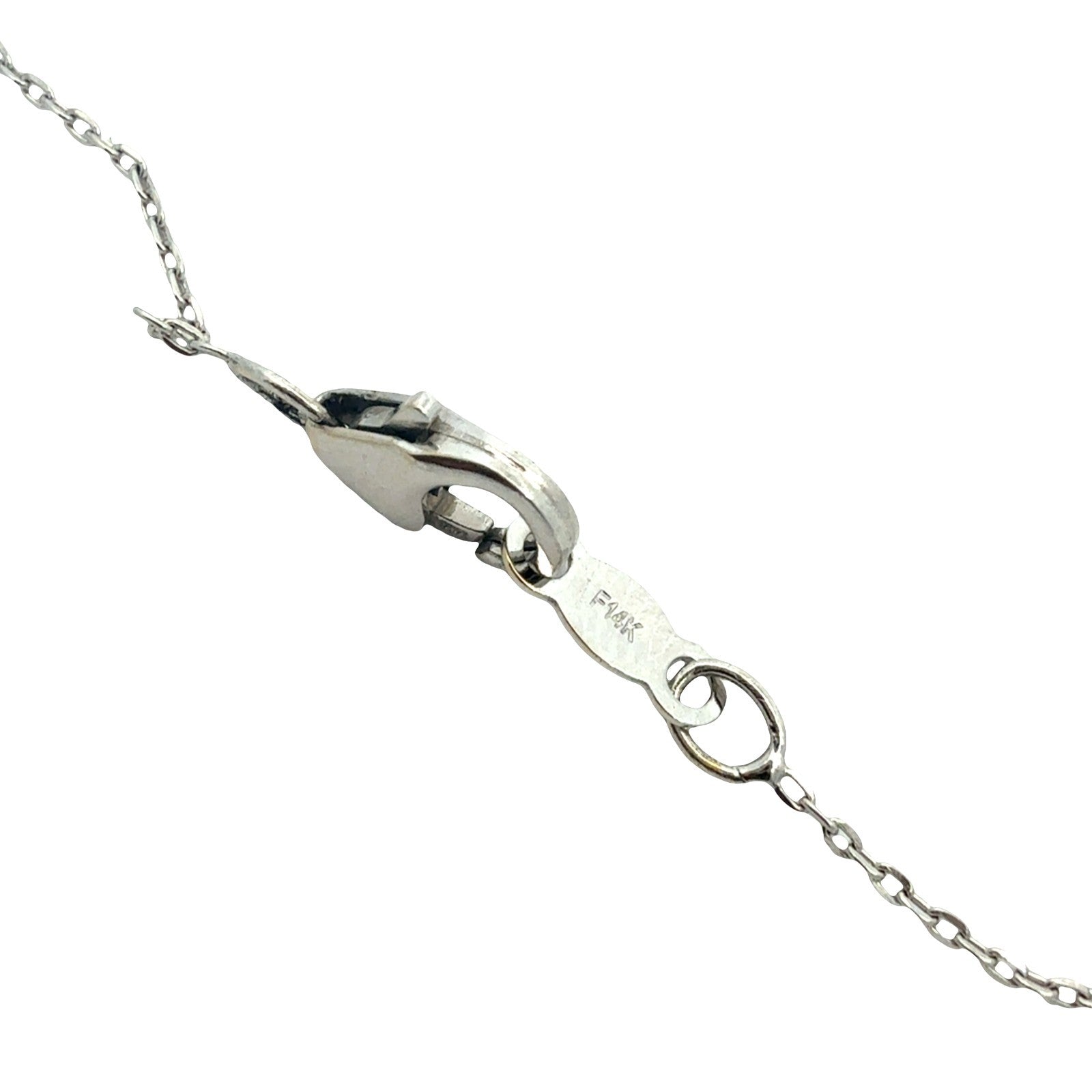 14k White Gold and 0.46cttw Diamond Bezel Set Solitaire Pendant Necklace6