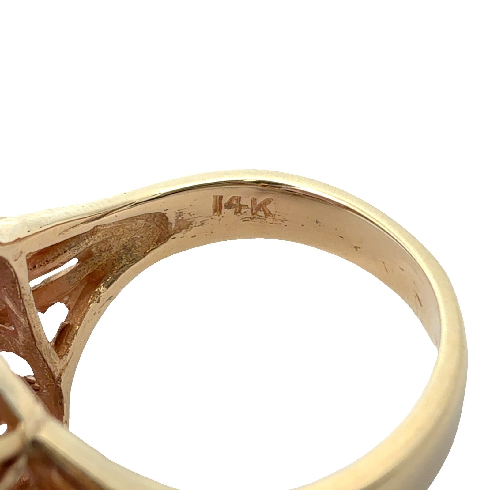 14k Stamped Yellow Gold Tourmaline and Diamond Cocktail Ring Size 66