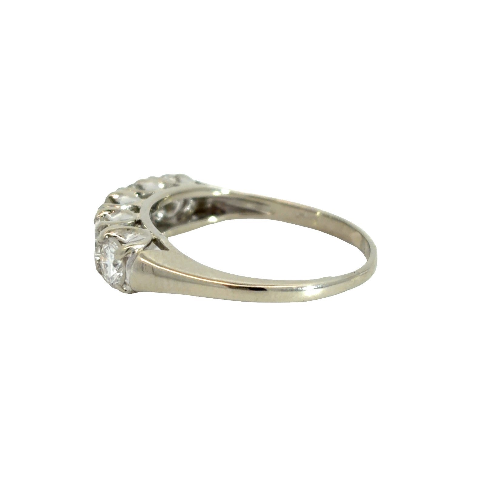 14k Stamped White Gold 5 Diamond 1.51ctw Wedding Band Ring2
