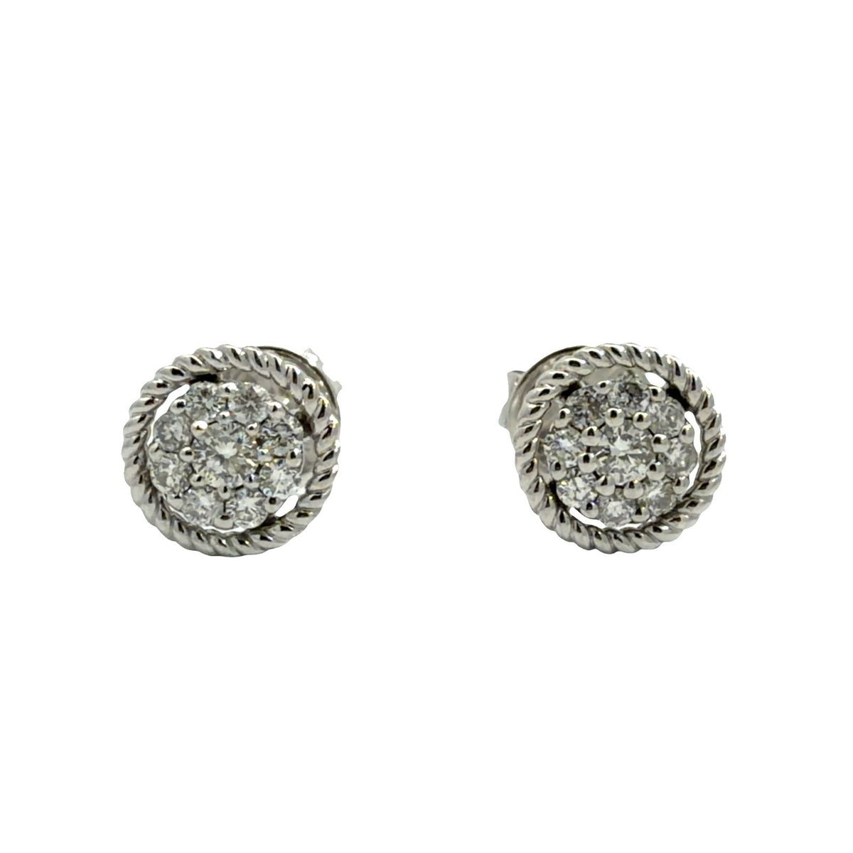 14k White Gold 0.31ctw Diamond Earrings0