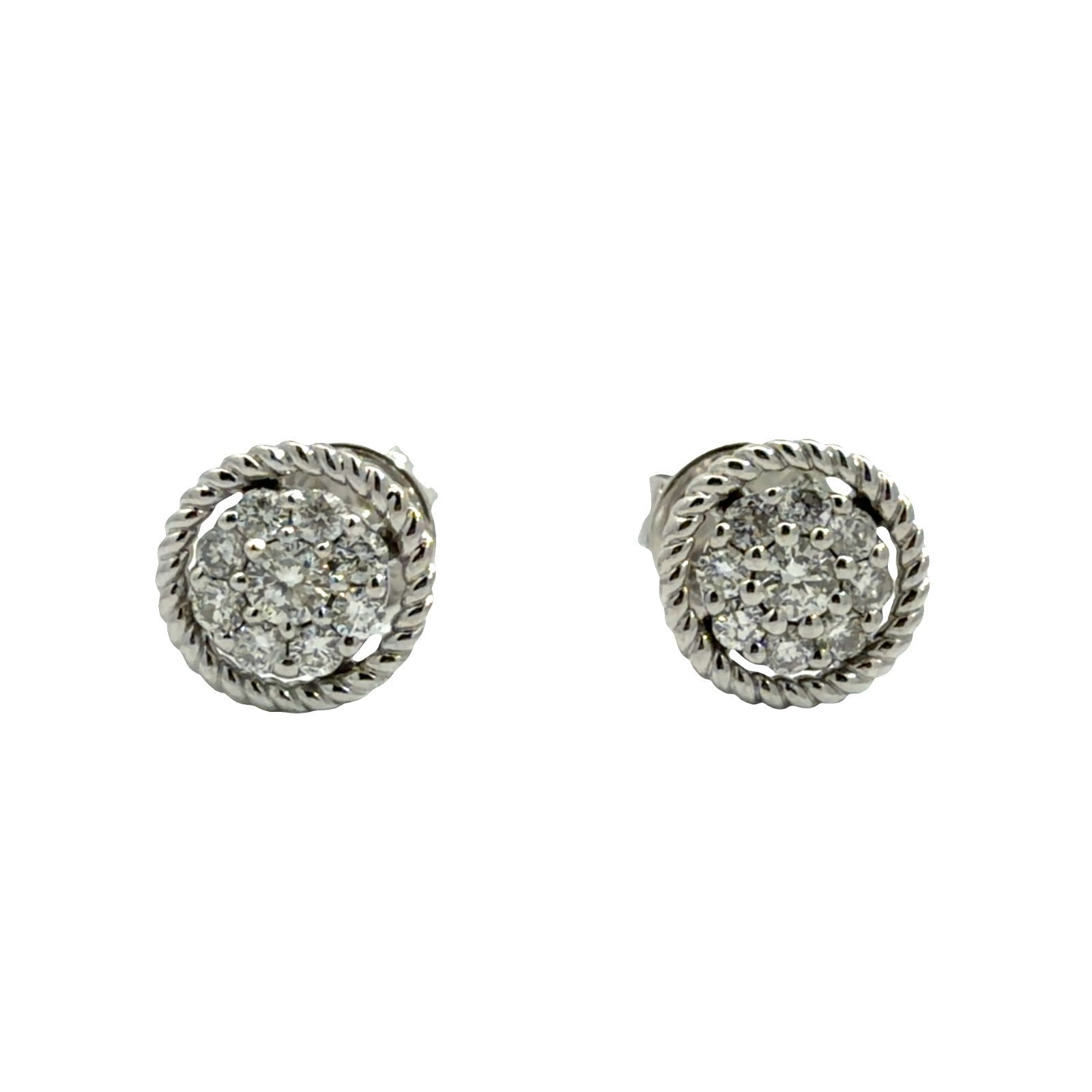 14k White Gold 0.31ctw Diamond Earrings0