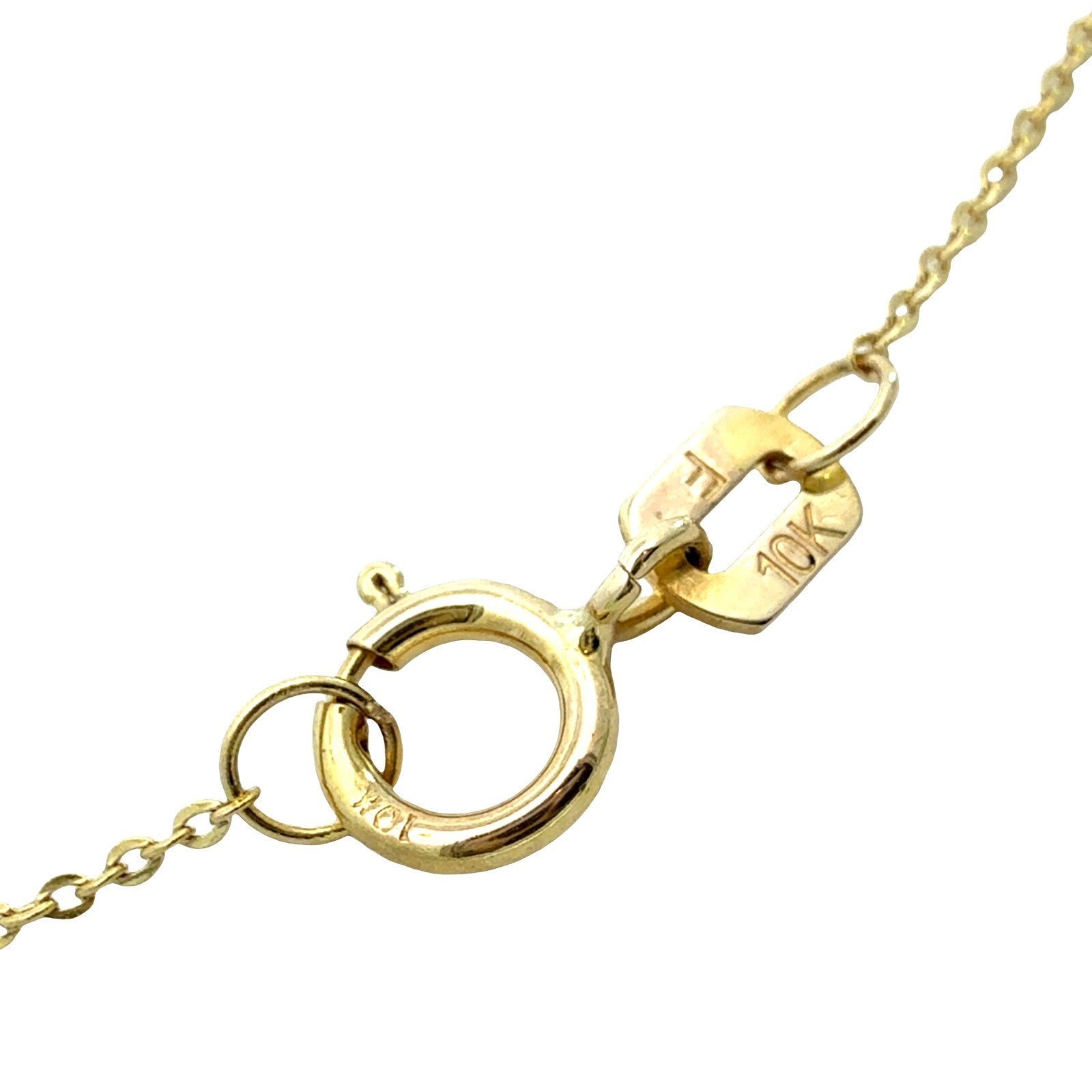 10k Yellow Gold Two-Tone Open Heart Charm Necklace6