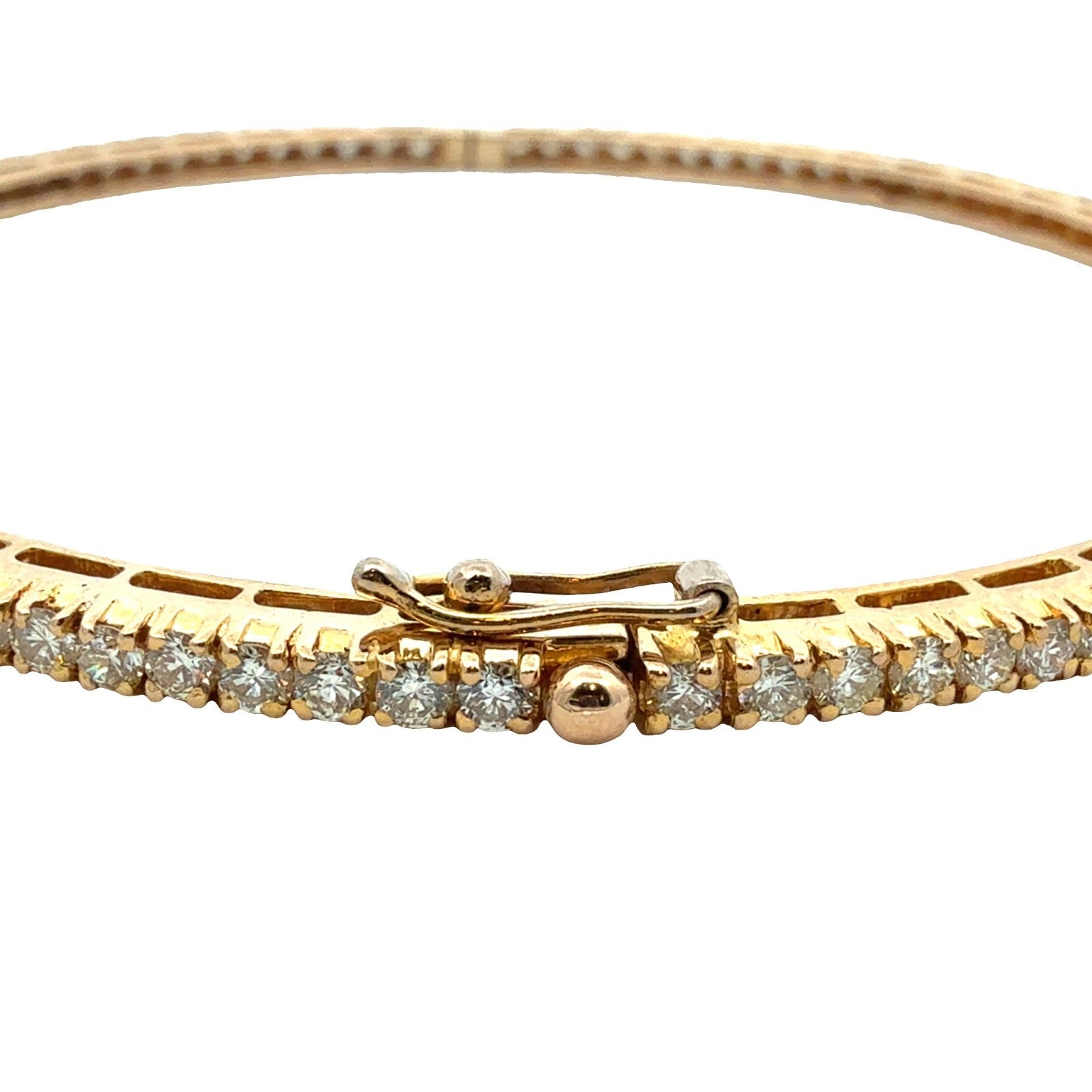 18k Yellow Gold and 3.03ctw Diamond Bangle Bracelet 7.25"5