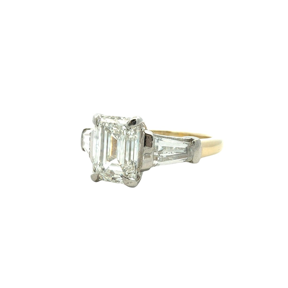 14k Yellow Gold and Platinum 2.73cttw Diamond Three-Stone Engagement Ring2