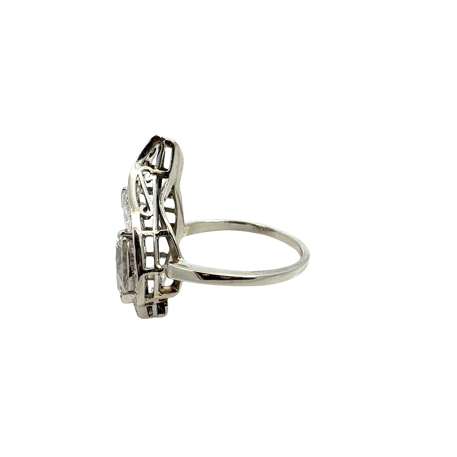 Vintage Platinum 2.30cttw Diamond Ballerina Cocktail Ring4