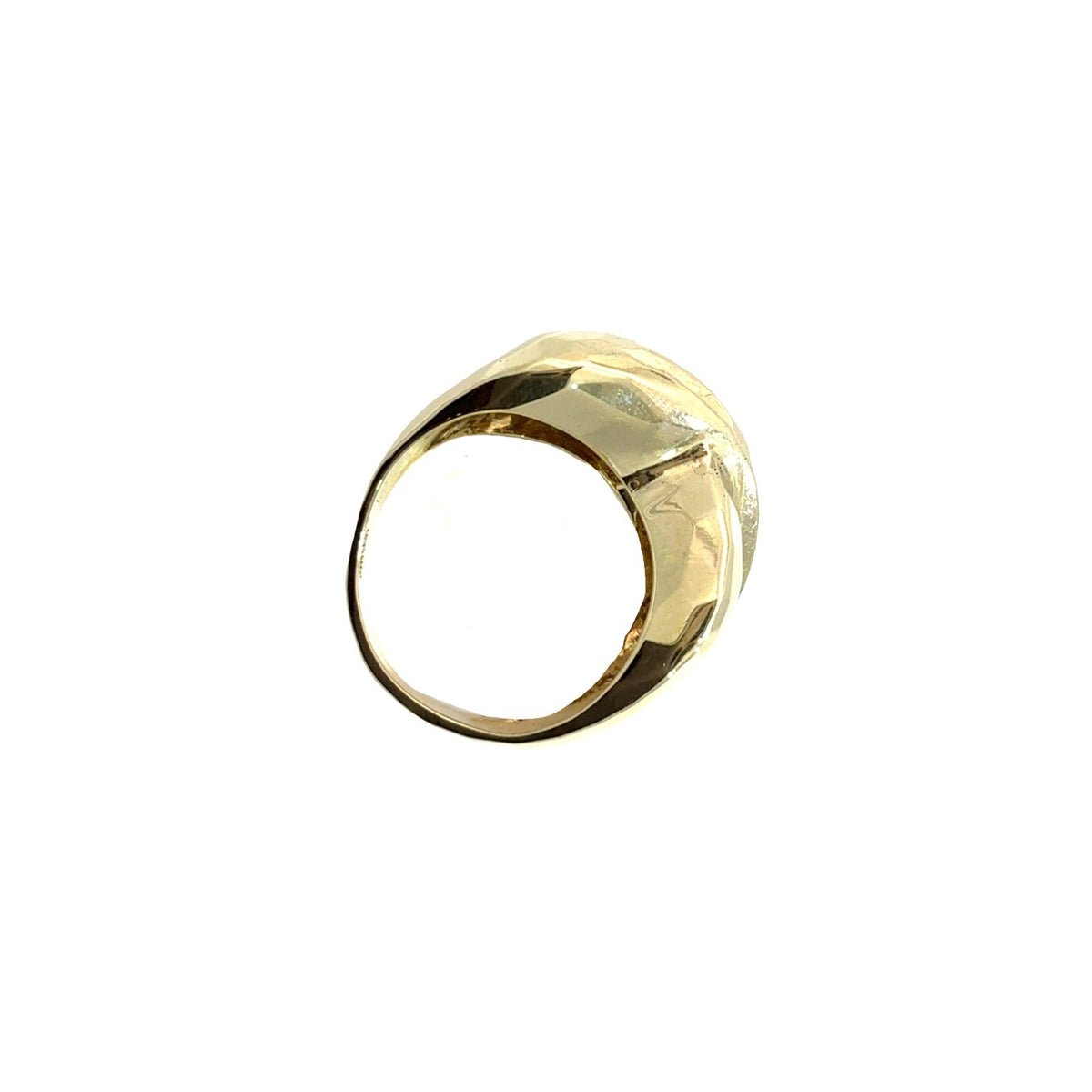 14k Yellow Gold Hammered Textured Criss-Cross Band Ring Size 7.751