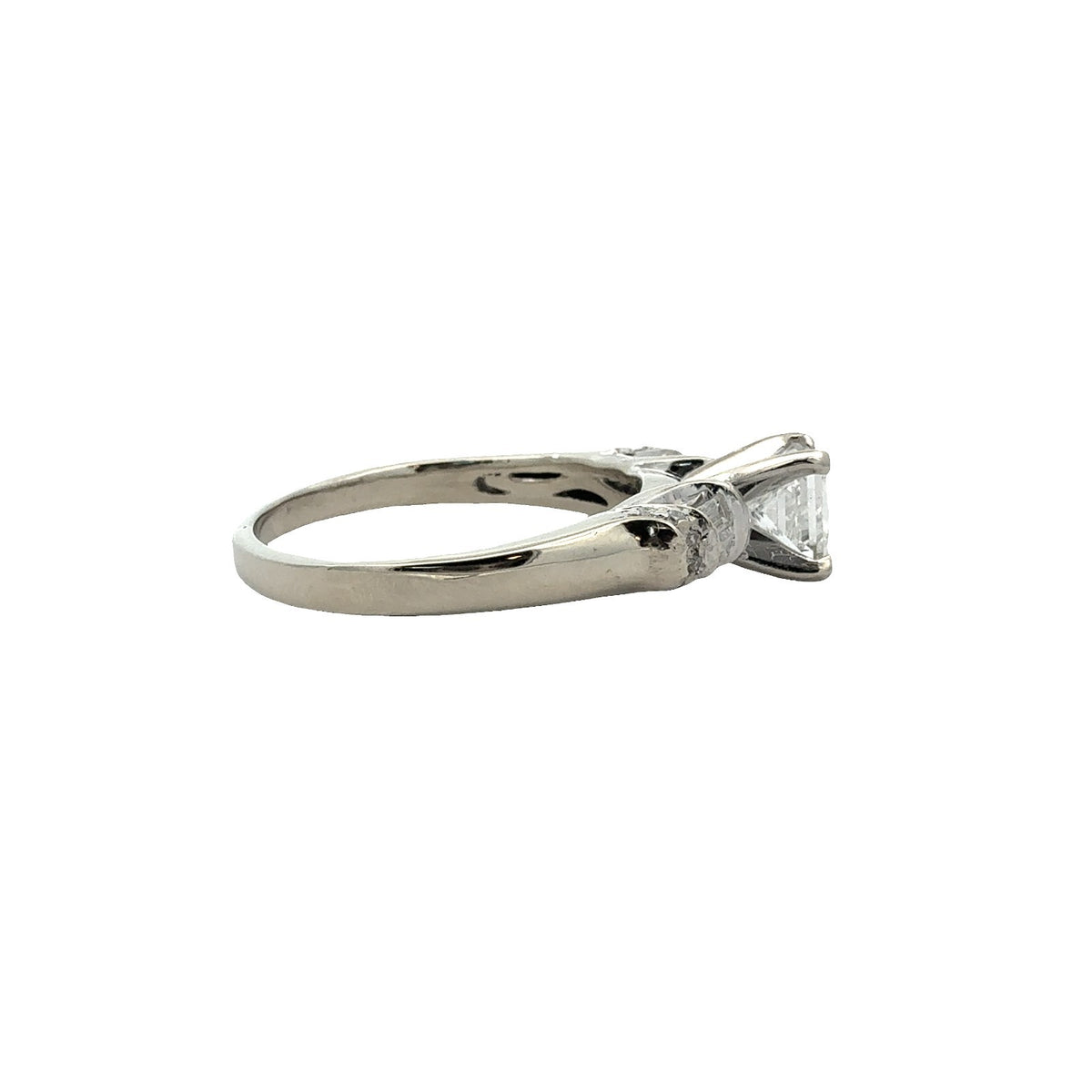 14k White Gold 0.90ctw Princess Cut Diamond Engagement Ring Size 72