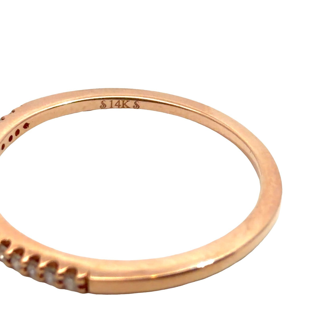 14k Rose Gold (0.08ctw) Diamond Half Eternity Ring3
