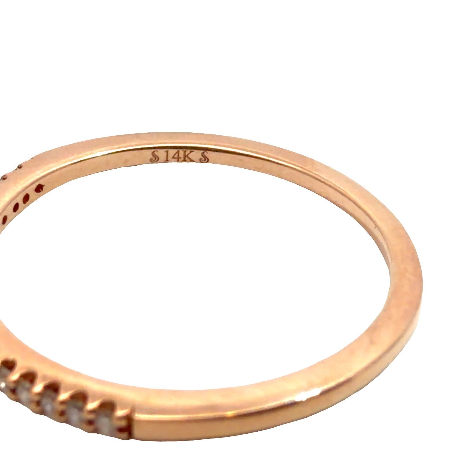 14k Rose Gold (0.08ctw) Diamond Half Eternity Ring3