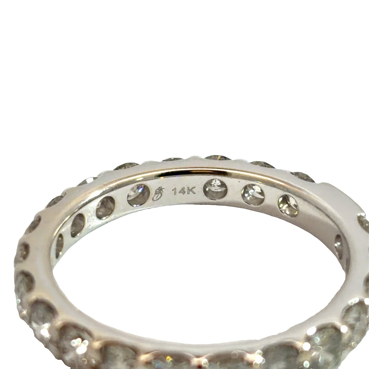14K Stamped White Gold Diamond 2.00ctw Eternity Band Ring5