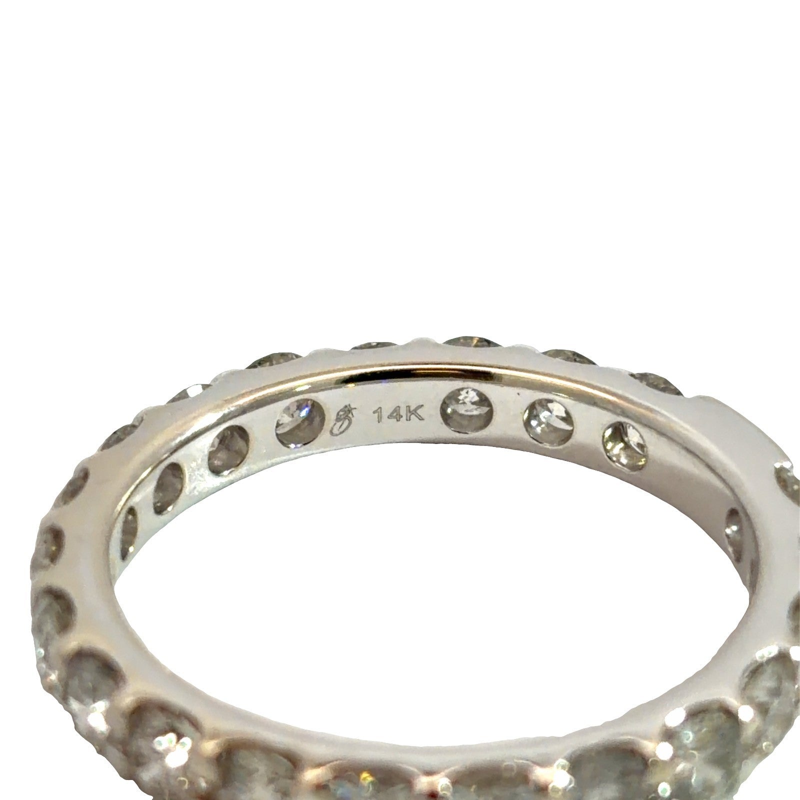 14K Stamped White Gold Diamond 2.00ctw Eternity Band Ring5