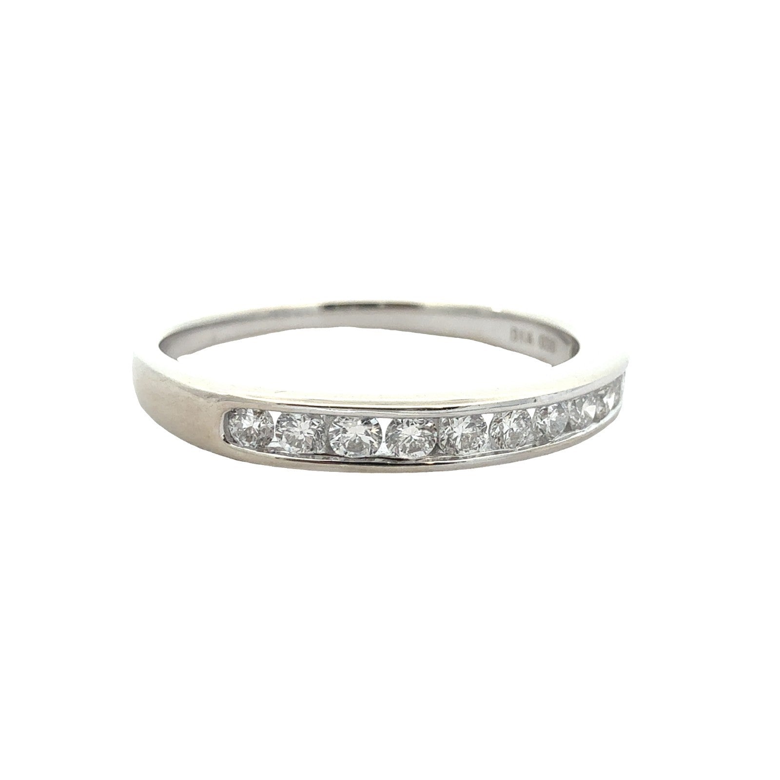18k White Gold and 0.30ctw Channel Set Diamond Band Size 7.751