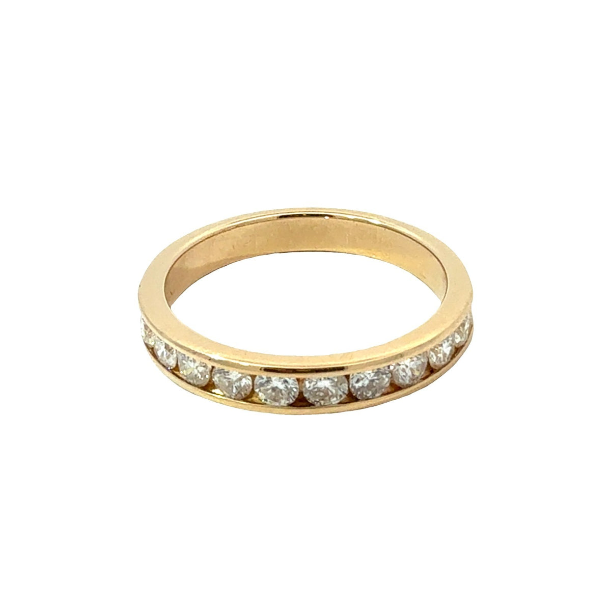 14k Yellow Gold 0.65ctw Euro Cut Diamond Band Size 71