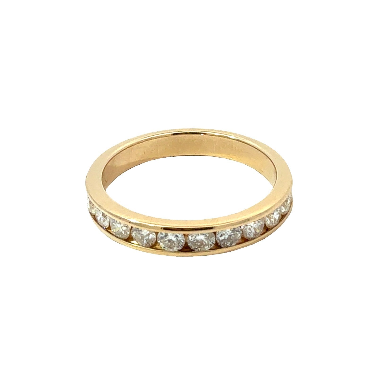 14k Yellow Gold 0.65ctw Euro Cut Diamond Band Size 70