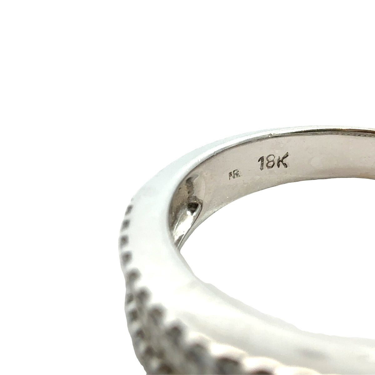 18k White Gold Round and Baguette 0.82cttw Diamond Half Eternity Ring Size 7.755