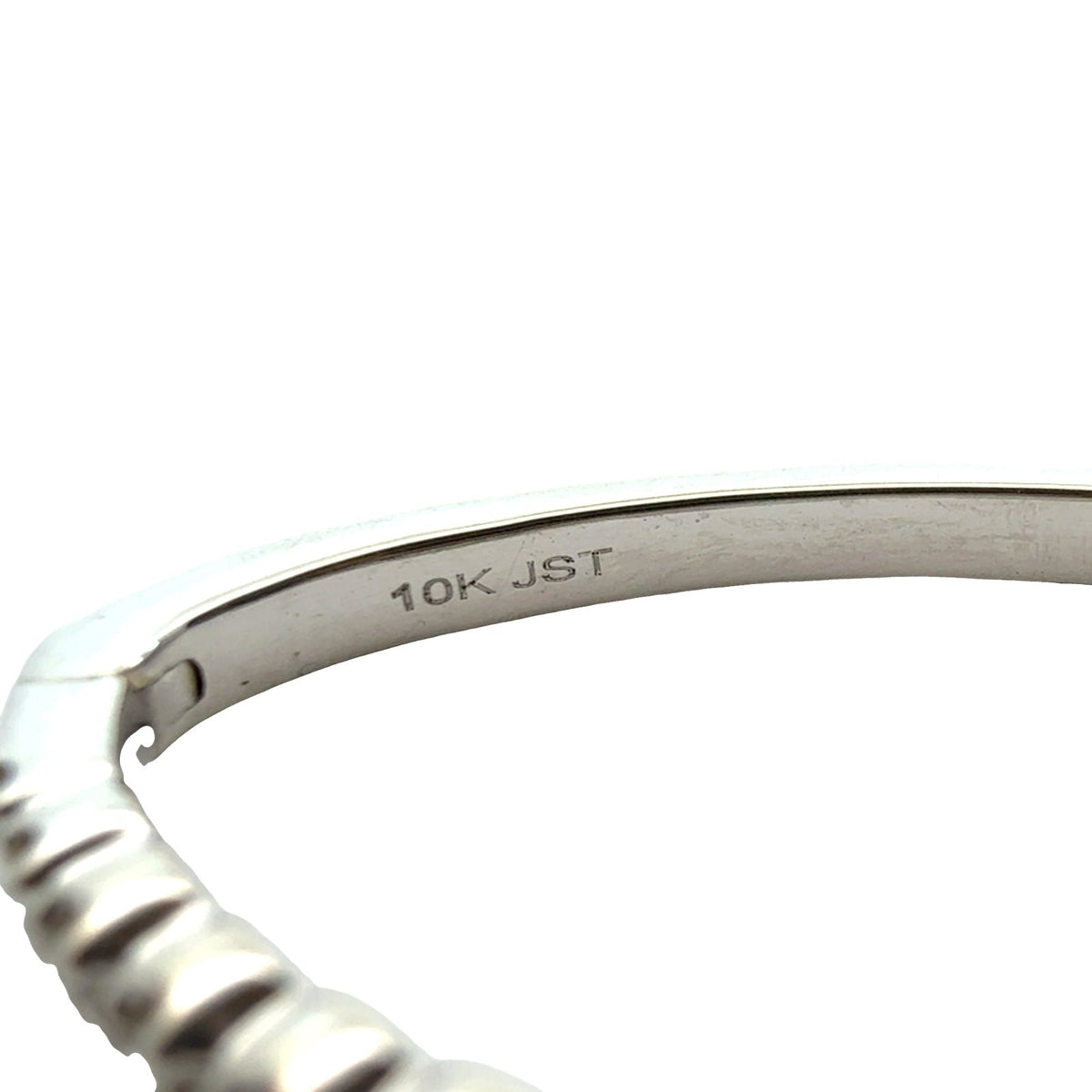 10k White Gold 0.53cttw Diamond Elongated Hoop Earrings6