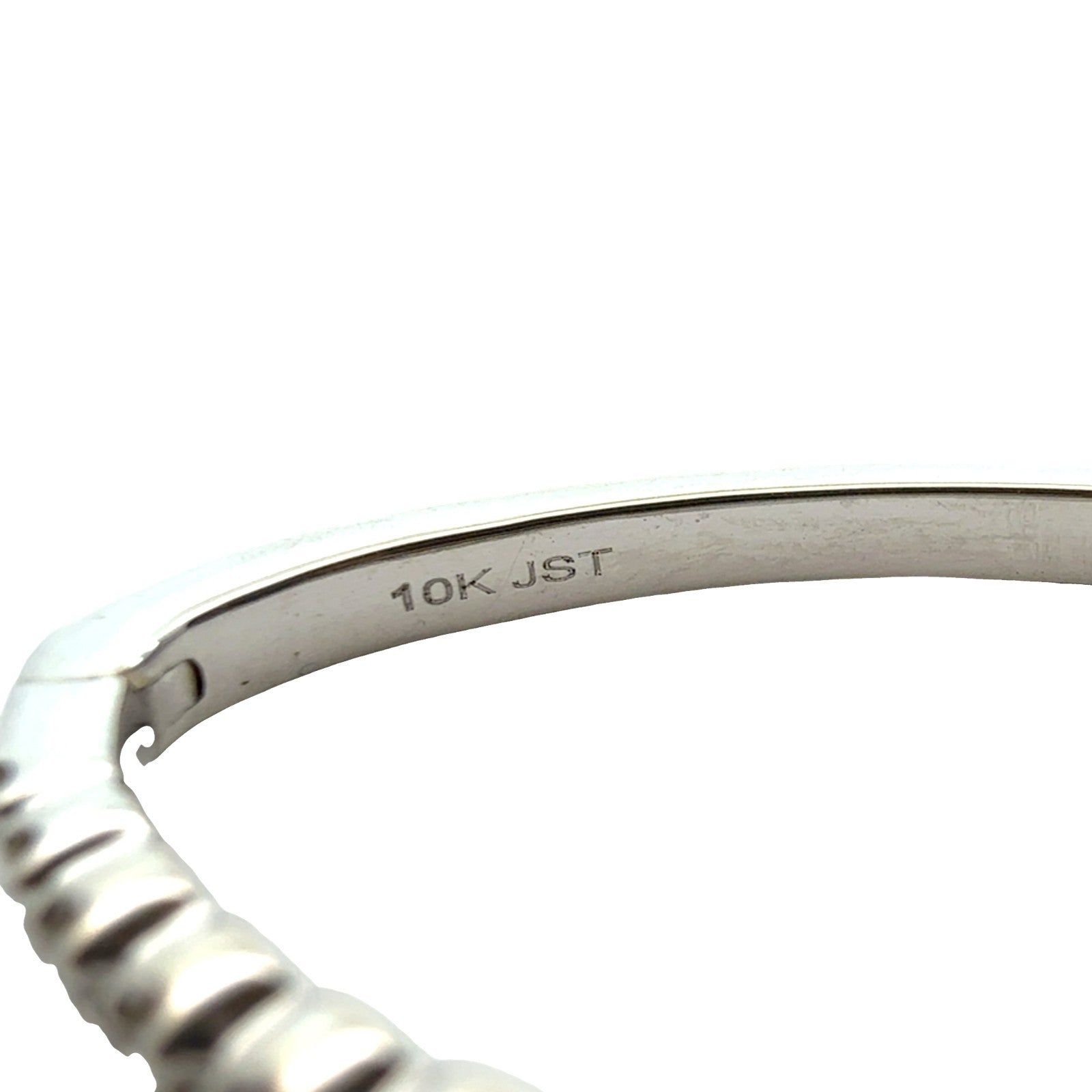 10k White Gold 0.53cttw Diamond Elongated Hoop Earrings6