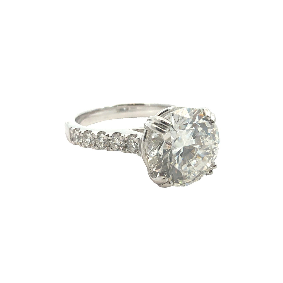 Platinum & 3.53ctw Lab Grown Diamond Pave Engagement Ring Size 5.255
