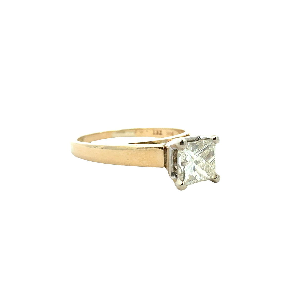 14k Yellow Gold Princess-Cut 0.80tcw Diamond Solitaire Engagement Ring2