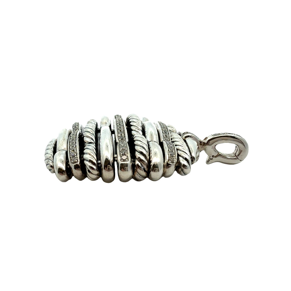David Yurman Sterling Silver and 0.86cttw Diamond Tides Collection Pendant5
