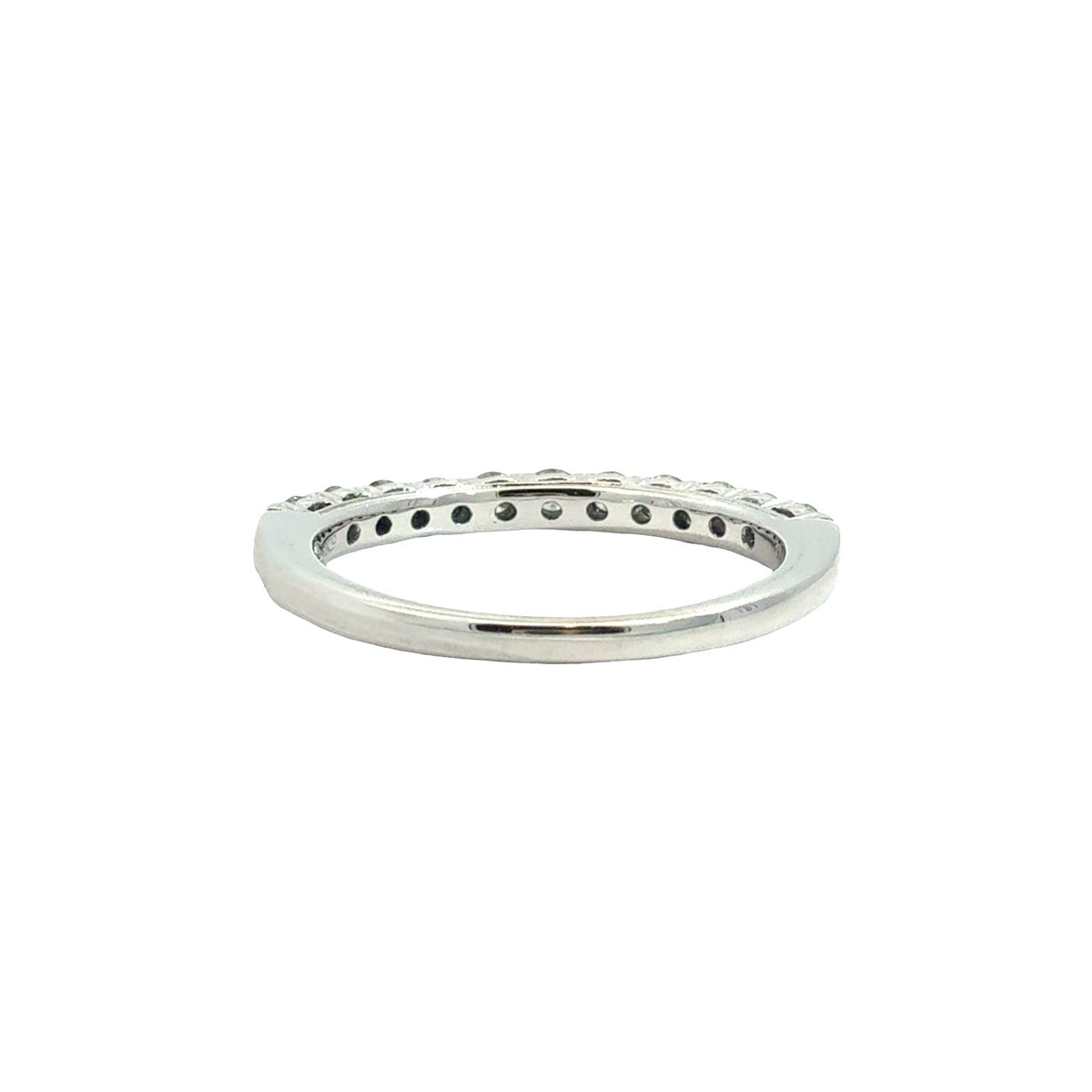10k White Gold 0.50cttw Diamond Half-Eternity Wedding Band Ring Size 62