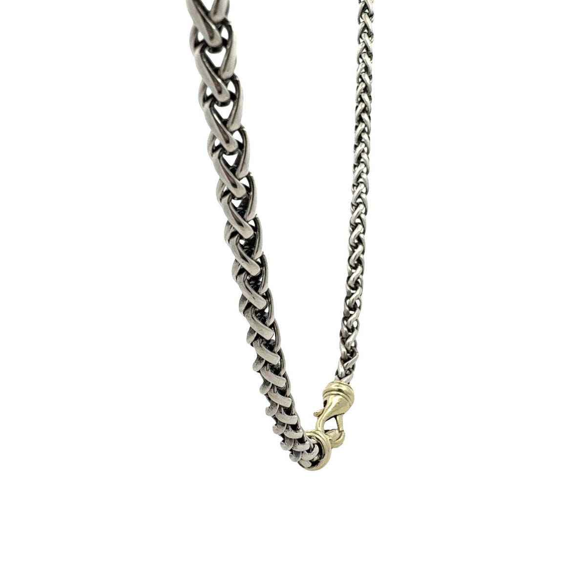 David Yurman Sterling Silver Chain Necklace with 14k Yellow Gold Clasp 20"3