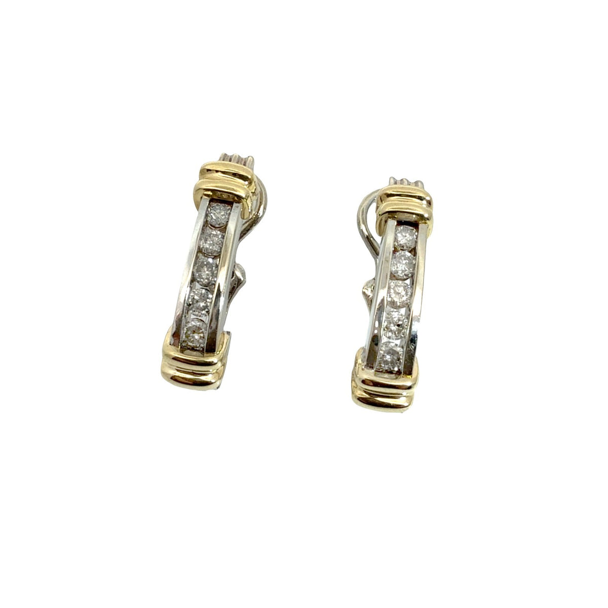 14k Multi-Tone Gold Stamped 0.50cttw Diamond Hoop Earrings6