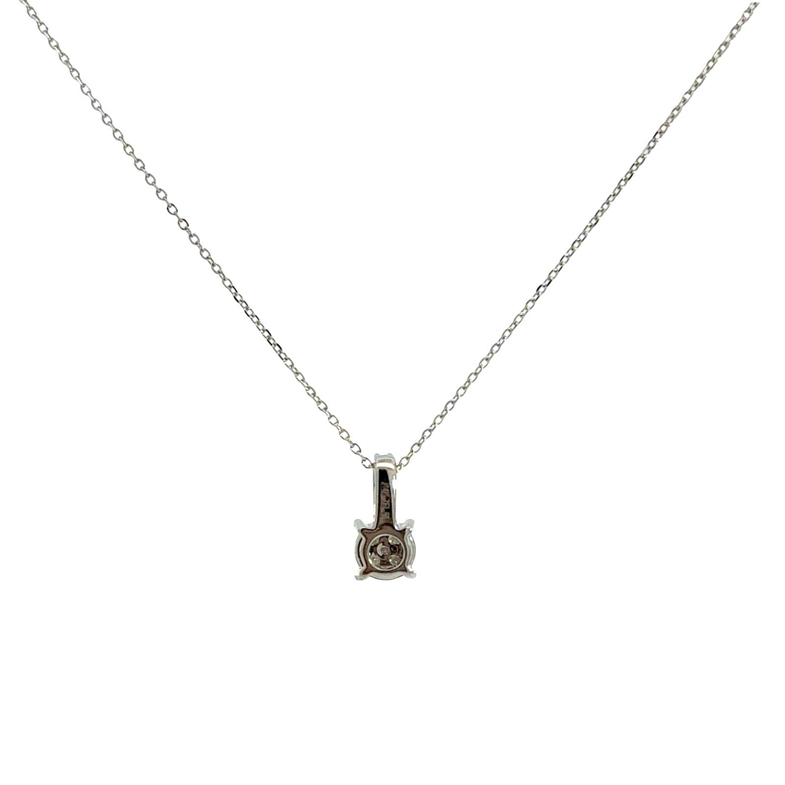 14k White Gold 0.19cttw Diamond Cluster Pendant Necklace3