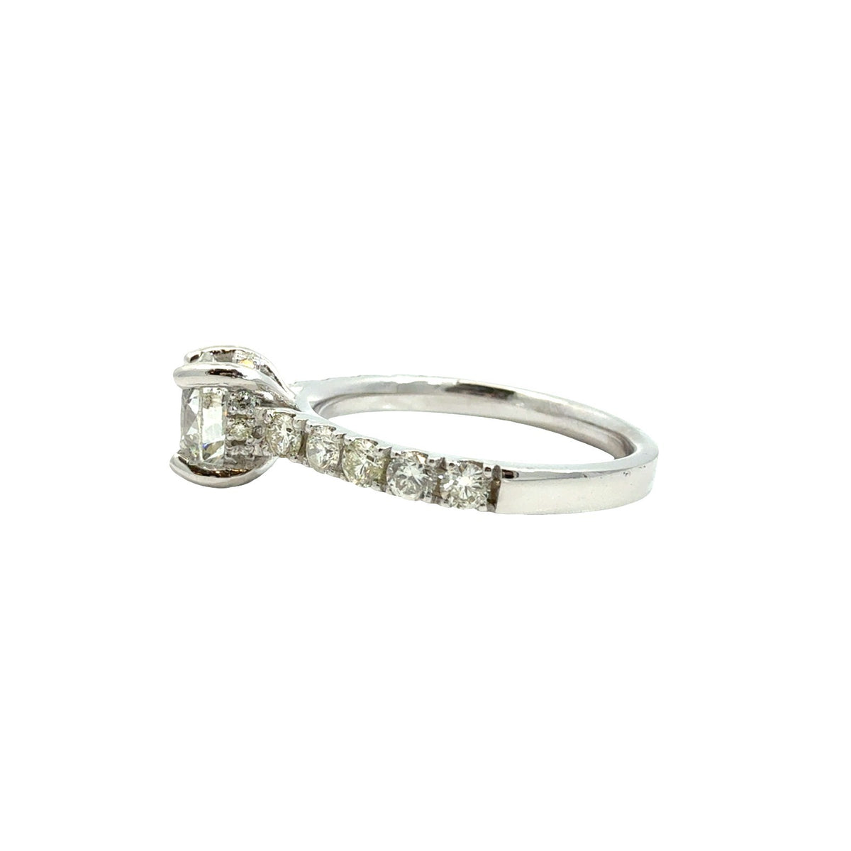 14k White Gold 1.61cttw(1.03tcw) Round Diamond Hidden Halo Engagement Ring 62