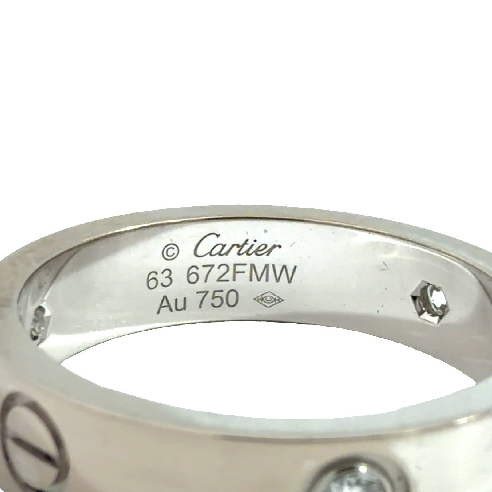 18k White Gold Cartier Love Band Ring with 0.18cttw Diamond0