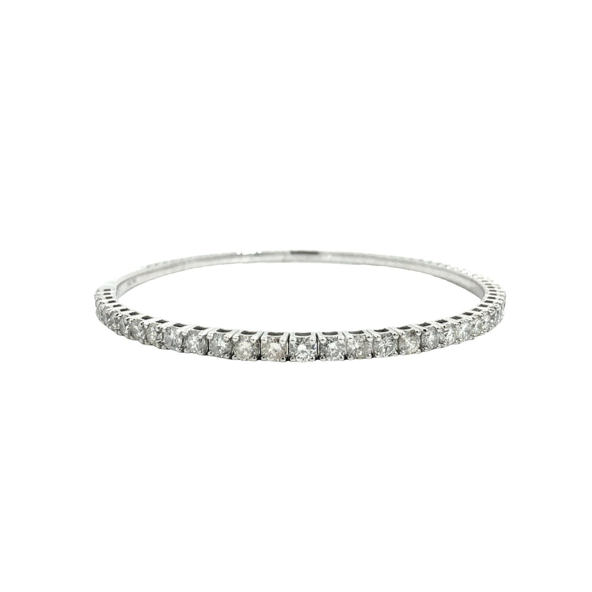 NEW 14k White Gold and 3.47cttw Flex Bangle Tennis Bracelet2