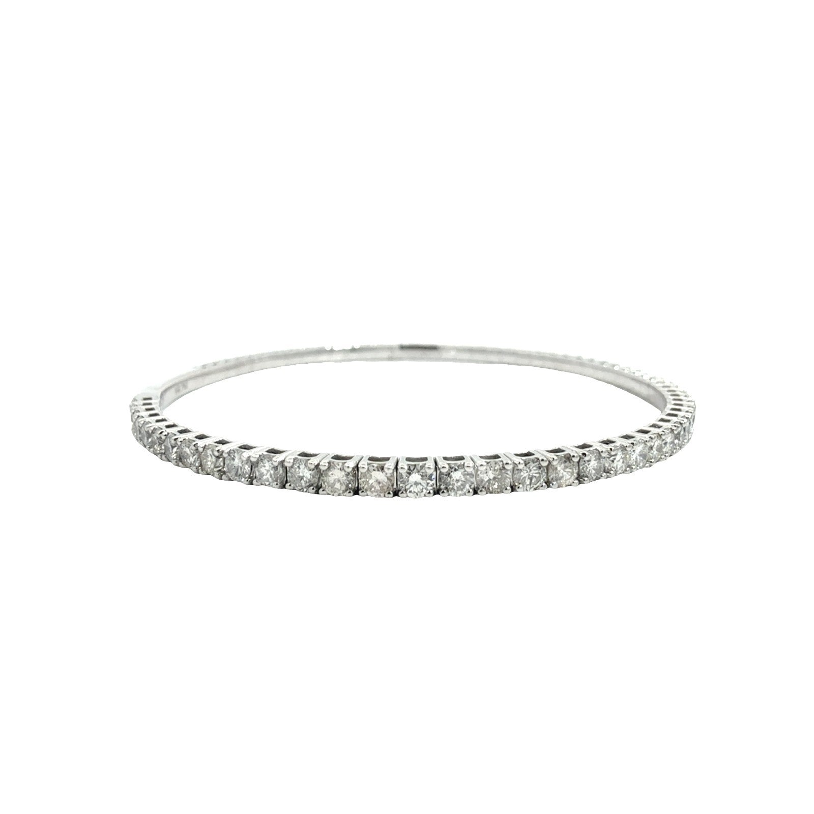 NEW 14k White Gold and 3.47cttw Flex Bangle Tennis Bracelet2