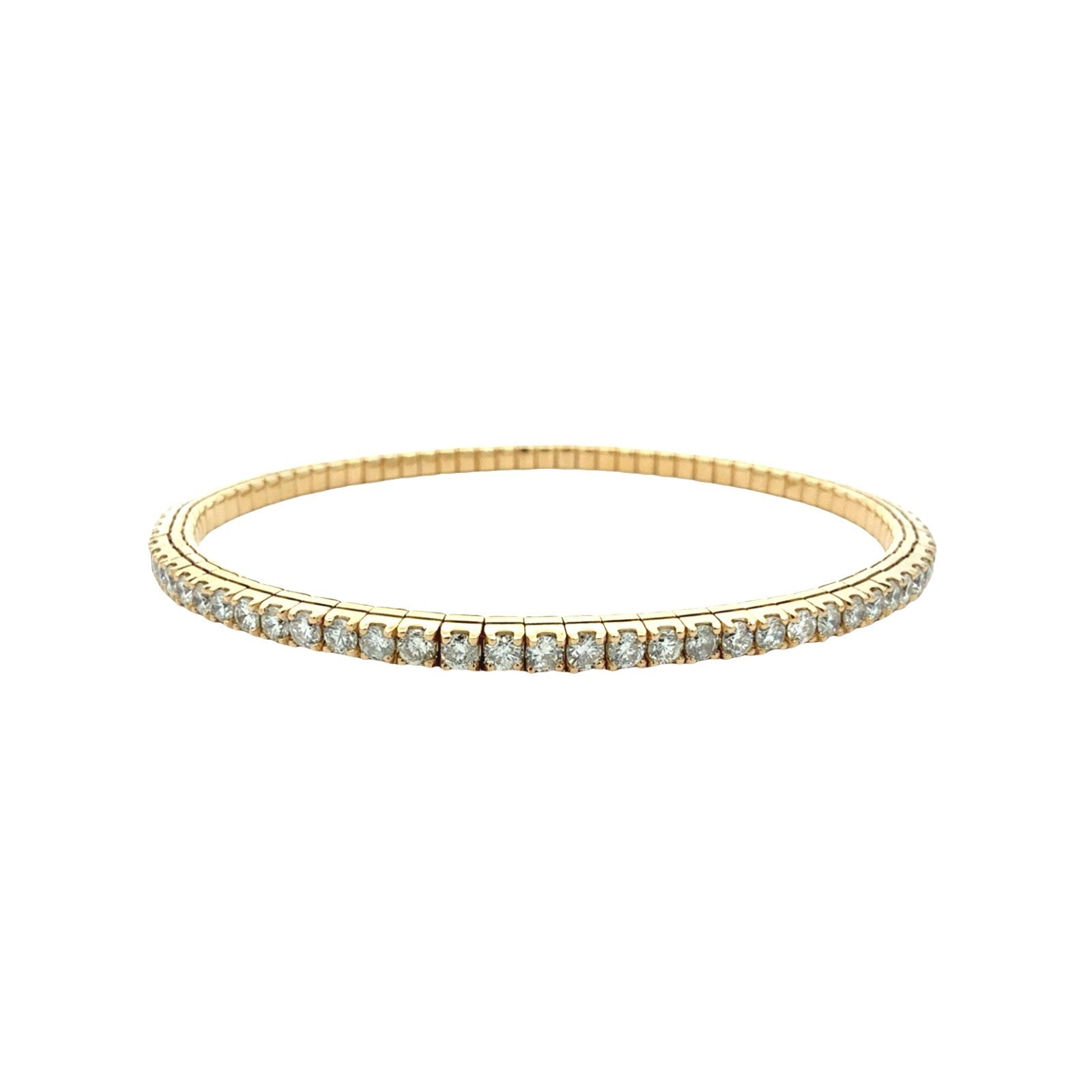NEW 14k Yellow Gold 3.45cttw Diamond Stretch Tennis Bracelet 3