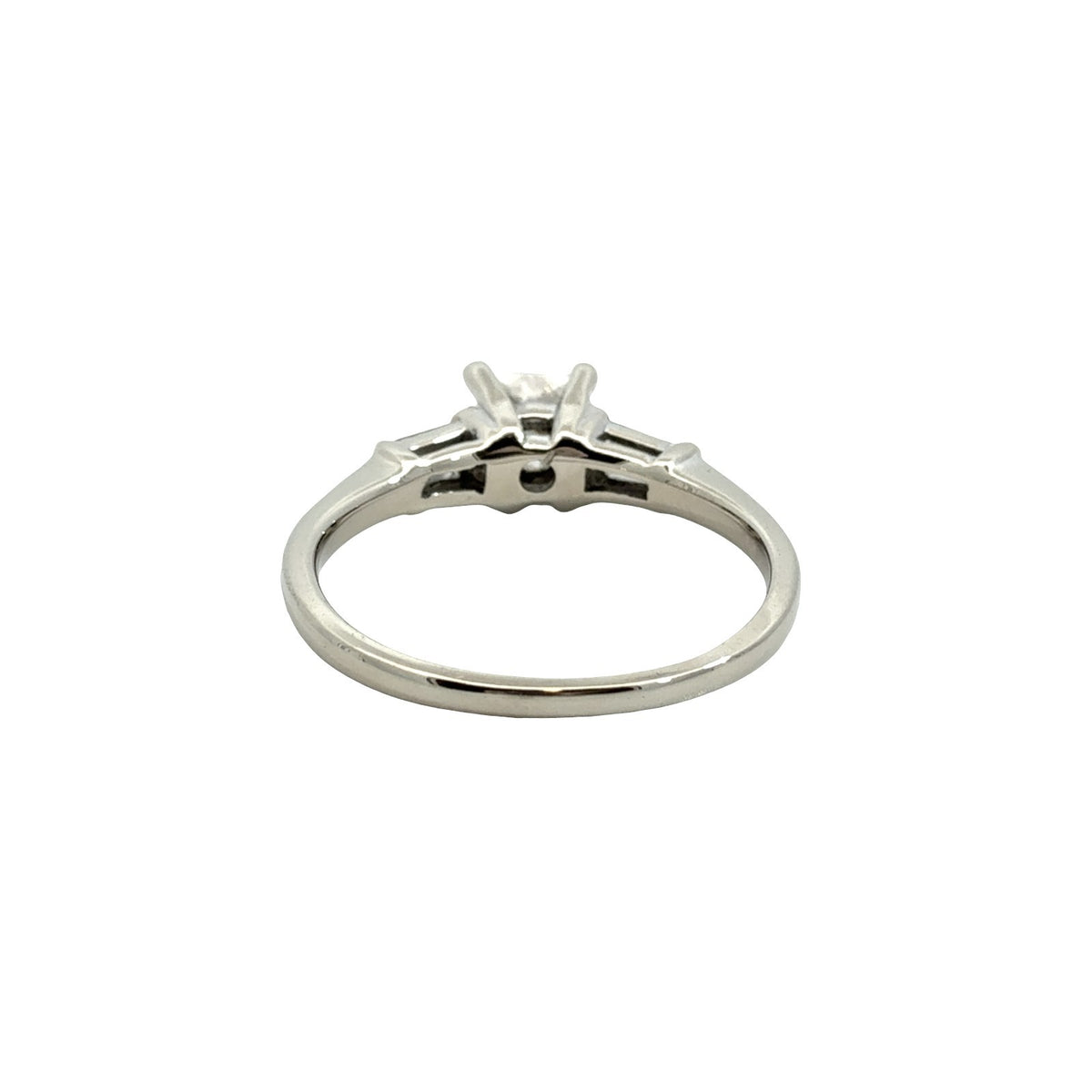 14k White Gold Princess & Baguette Three-Stone 1.17cttw Diamond Engagement Ring3