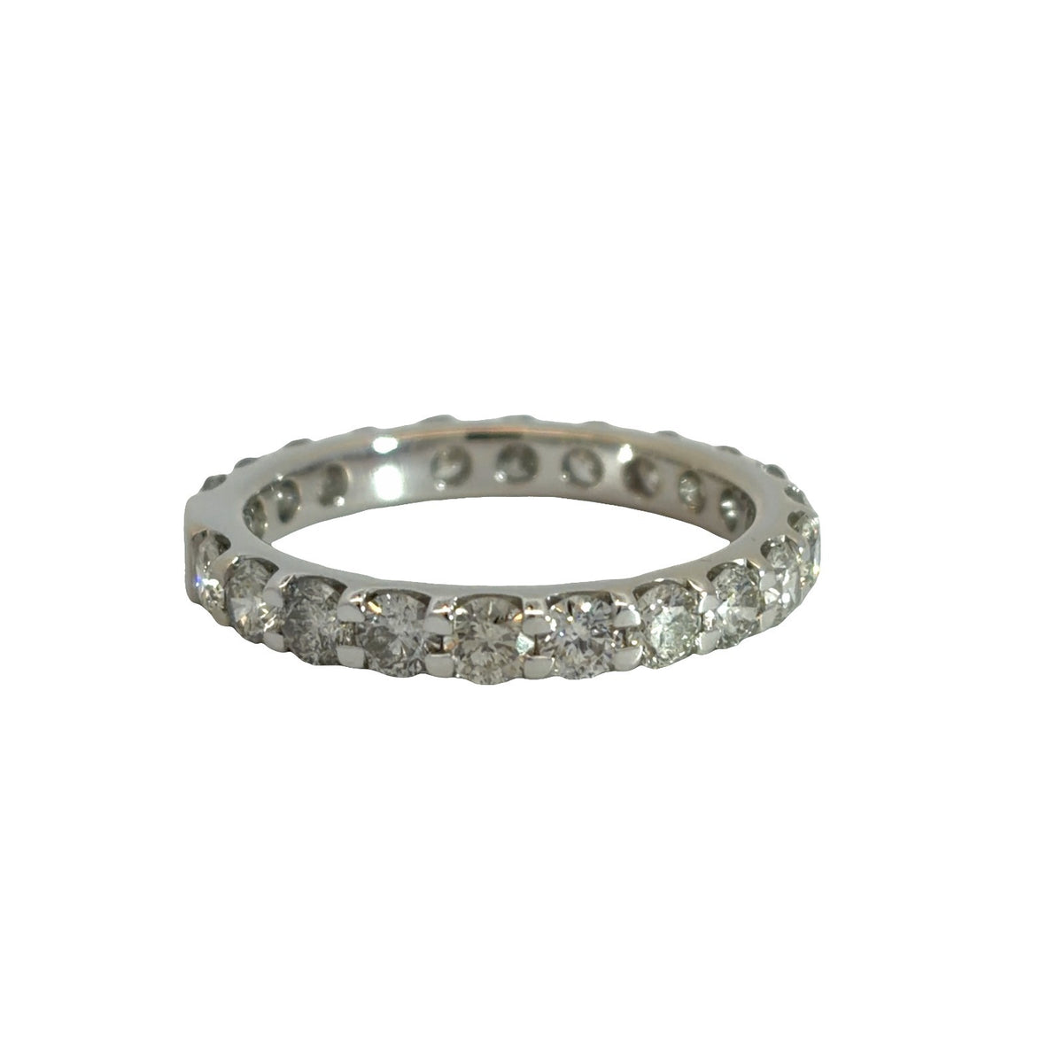 14K Stamped White Gold Diamond 2.00ctw Eternity Band Ring2
